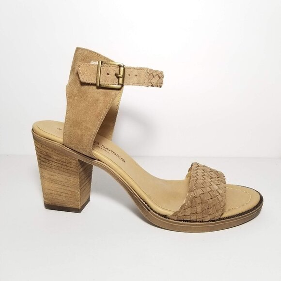 Barbara Barbieri Italian Suede Braided sandals 8 block heel ankle strap - Picture 2 of 10